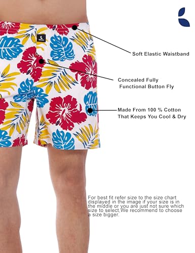 Image of Cotton Boxer Shorts for Men, Breathable, Comfortable & Lightweight (Pack of 2)