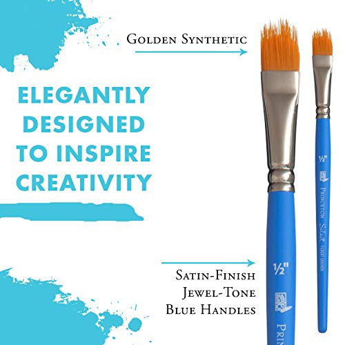 Princeton Select Artiste, Series 3750, Paint Brush For Acrylic, Watercolor And Oil, Filbert Grainer, 1/2 Inch #TOP3