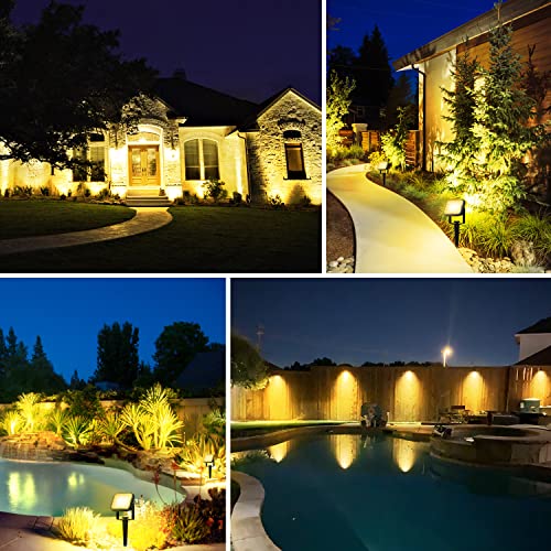 T-Sun Solar Spotlights, Solar Outdoor Spot Lights Warm White Ip65 Waterproof Garden Lights Lawn Light Outdoor Spotlight Auto On/Off For Garden Yard Lawn Path 1 In 1 2Pack #TOP6