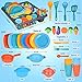 Play Dishes for Kids Kitchen, 54PCS Food Toys Play Food for Kids Kitchen Including Play Dishes Pots, Pans & Pretend Food Pretend Toys for Toddlers