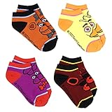 Bioworld Five Nights at Freddy's Kids Character Designs No-Shoe Ankle Socks 4 Pairs, 10-4