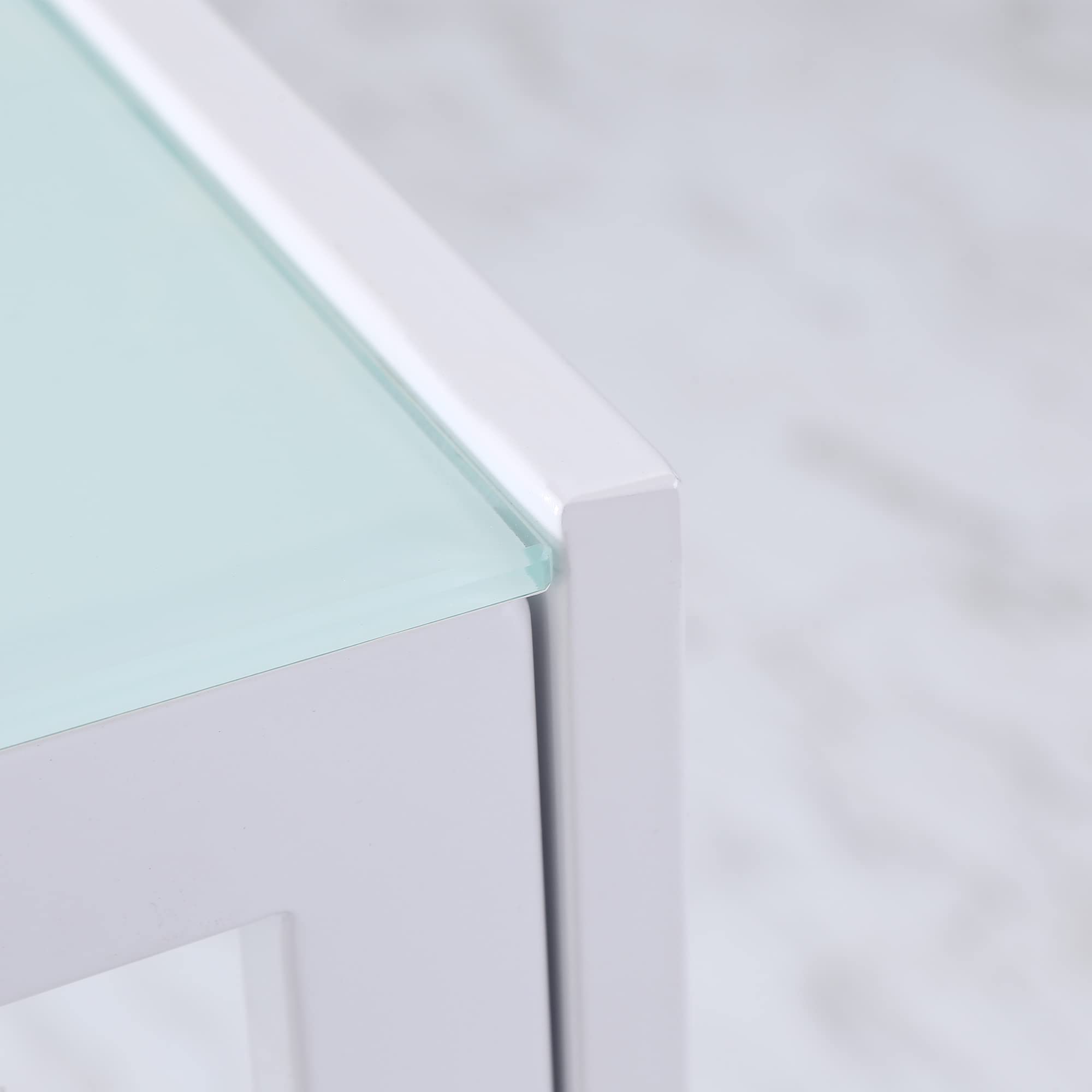 HOMCOM Tavolo Rettangolare da 4 Persone per Cucina e Soggiorno, Tavolo Moderno in Metallo e Vetro Temperato, 120x60x75 cm, Bianco