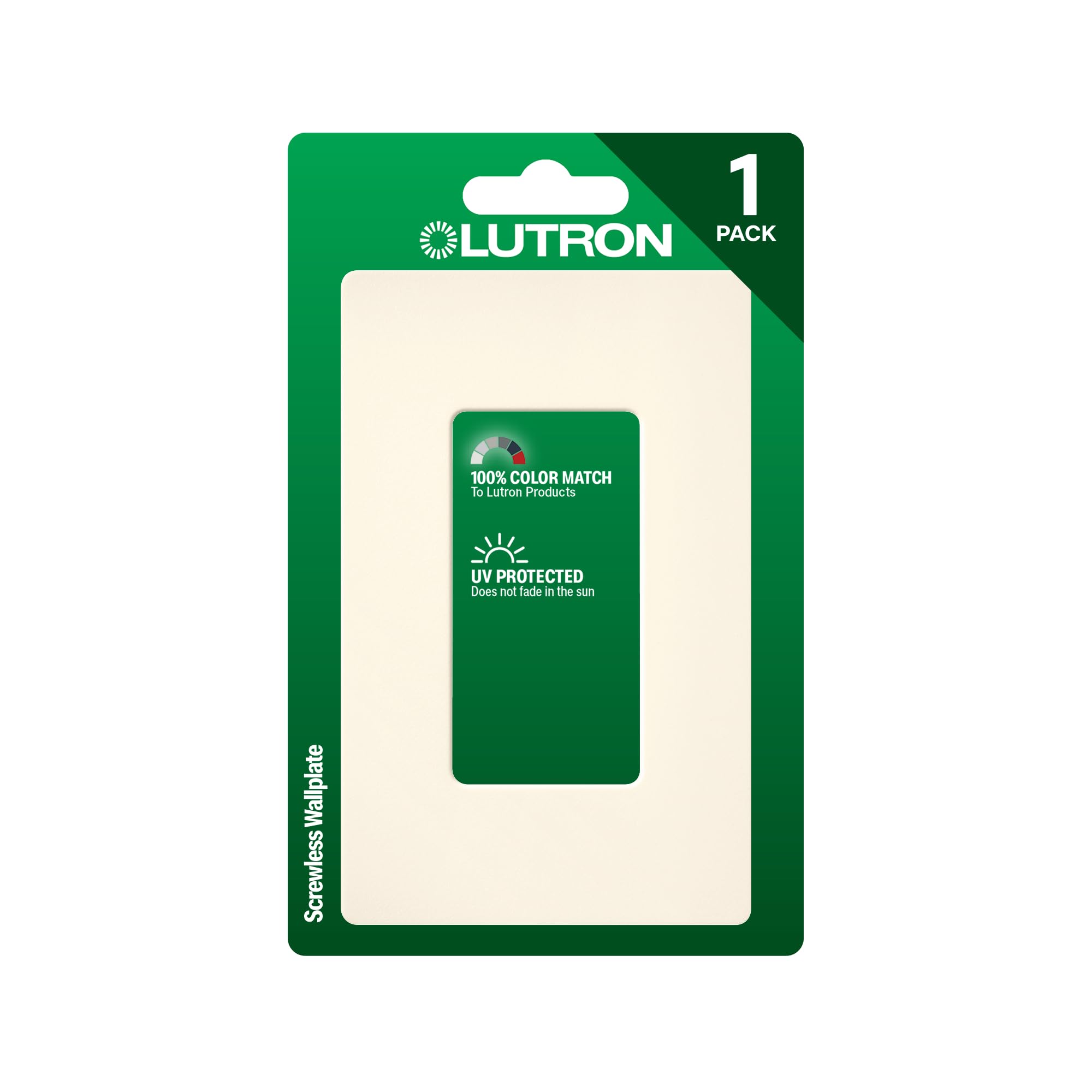 Lutron Claro Light Switch Cover Plate, 1 Gang Wallplate, for Decorator Light Switches, Screwless Switch Plate Cover, Satin Finish, SC-1-BI, Biscuit