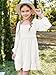 Batermoon Girls Long Sleeve Tie Back Dress Kids Fall Square Neck A-Line Mini Dresses 5-14 Years White