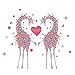 Bomeautify Romantico adesivo da parete giraffa amore camera da letto soggiorno decorazione murale 105 * 90 cm