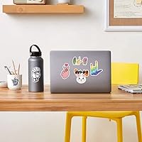 Vista 4 de Calcomanías ASL 50 piezas de calcomanías de vinilo impermeables en lenguaje de señas americano para botellas de agua, laptop, equipaje, taza