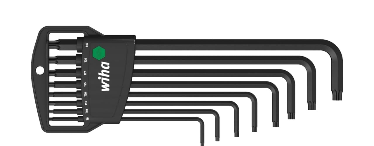Wiha Torx L-Key Allen 8Pcs Set T9 To T40 With Holder Black Oxidised 34736 from B&Q