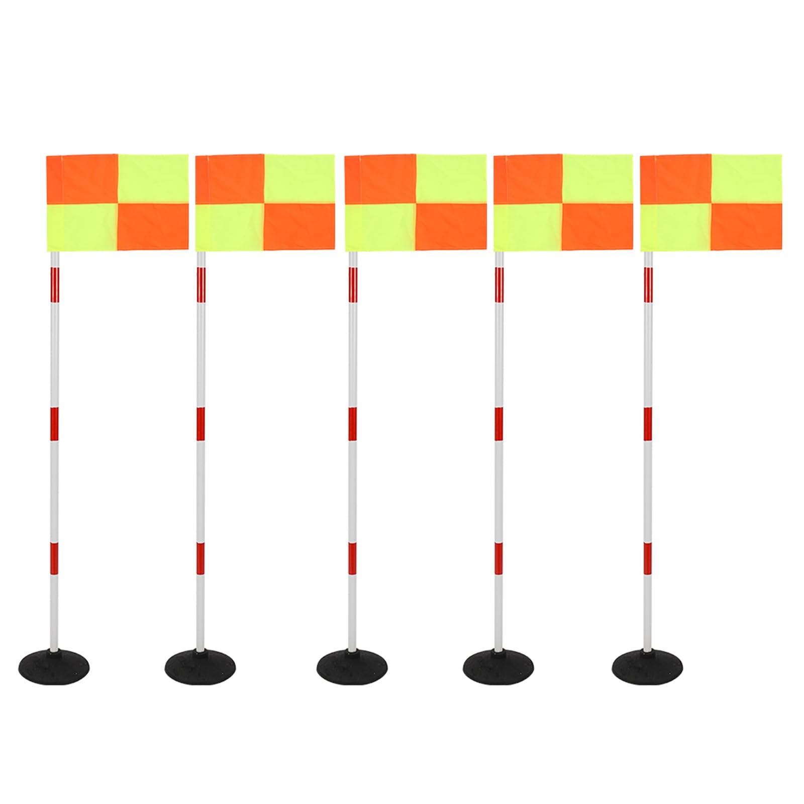 Postes De Agilidad De Fútbol, Juego Al Aire Libre De 5 Postes De Slalom Multiusos Con Banderas Brillantes, Bases Ponderadas, Mejora La Rapidez Del Equilibrio De Velocidad Lateral (Base De 1,1 Kg, Pos