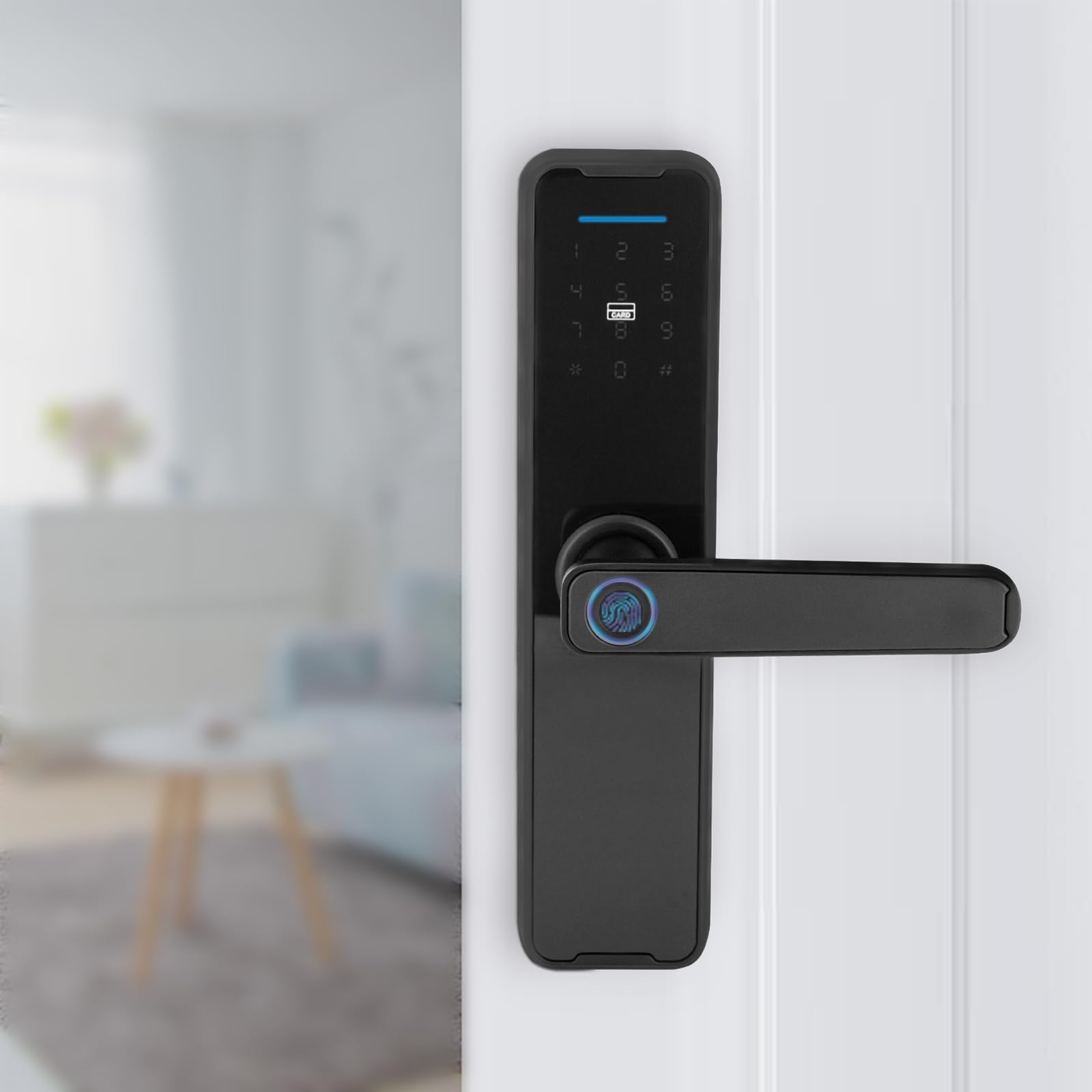 Cerradura digital inteligente para puerta con huella dactilar, teclado digital con manija de puerta, cerradura electrónica con 5 modos de desbloqueo, para casa, apartamento, oficina, puerta de casa