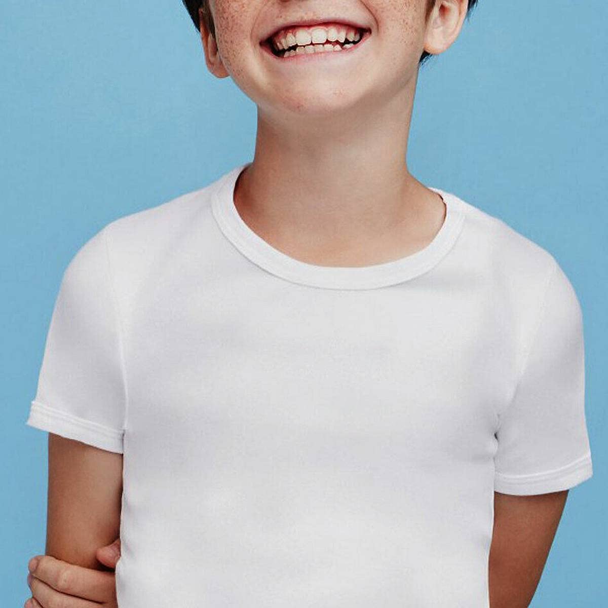 Ellepi Ropa Niño, 6 Camisetas de Algodón Puro Hipoalergénico con Costuras Cómodas, Color Blanco, 6 Tanque, 16 Años