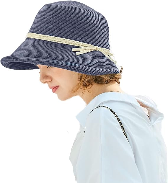 Gorro Vintage Azul Marino Para Mujer Estilo Victorian