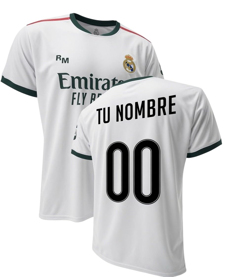 Real Madrid Camiseta 2026/2027 Personalizable – Nombre y Número Incluidos – Primera Equipación Blanca Oficial Hombre