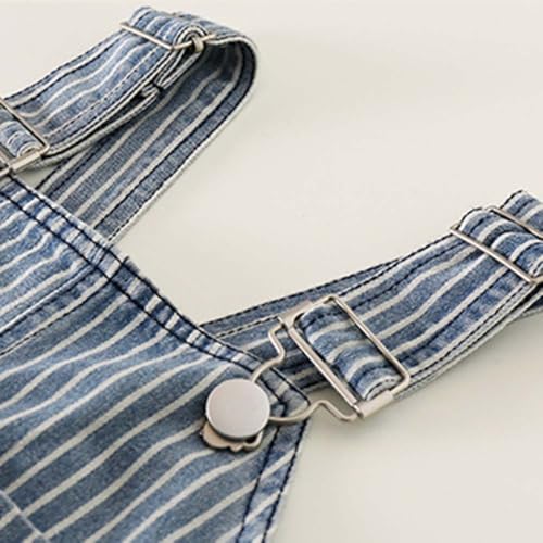 12Months-6Years Unisex-Baby And Toddler Overall Stripe Print Adjustable Straps Denim Jumpsuits & Romper4