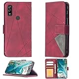 jioeuinly Case for Fujitsu Arrows BZ03 5G Case Compatible with Fujitsu Arrows BZ03 5G Phone Case Cover Flip Stand Cover PU Leather Wallet Case Red