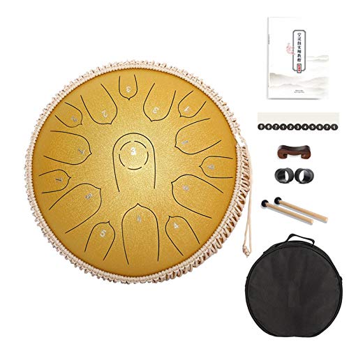 YYDS New Steel Tongue Drum 15 Notes14 Inch, Hand Drum Percussion Instrumen for Beginners and Music Lovers Exquisite Professional Instrument Kit - Thumbnail 5