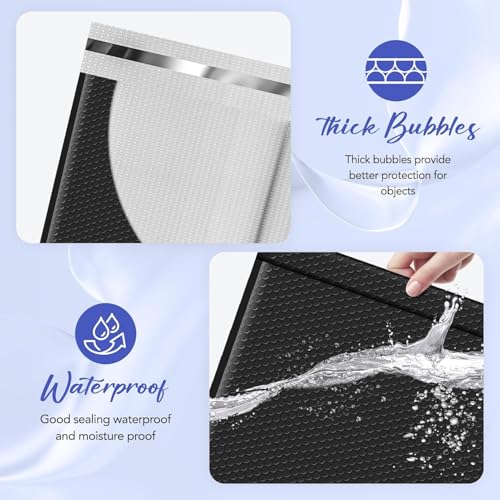 Image of Fuxury Bubble Mailers Bulk 14.5x20 inch 120 Pack Black Large Padded Envelopes | Usable Size 14.5x19 inch Self Seal Bubble Envelopes Padded Mailers Shipping Bags for Mailing book Clothes Small Business #7