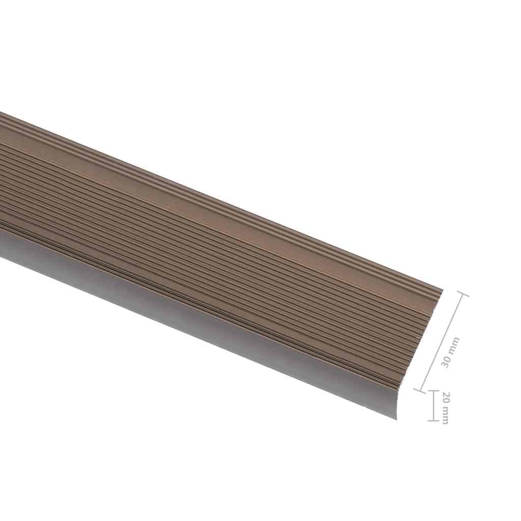 Gecheer Cantoneras para Escalera de Aluminio, Protección Estética Marrón, 100 cm, Fácil Instalación con Cinta Adhesiva