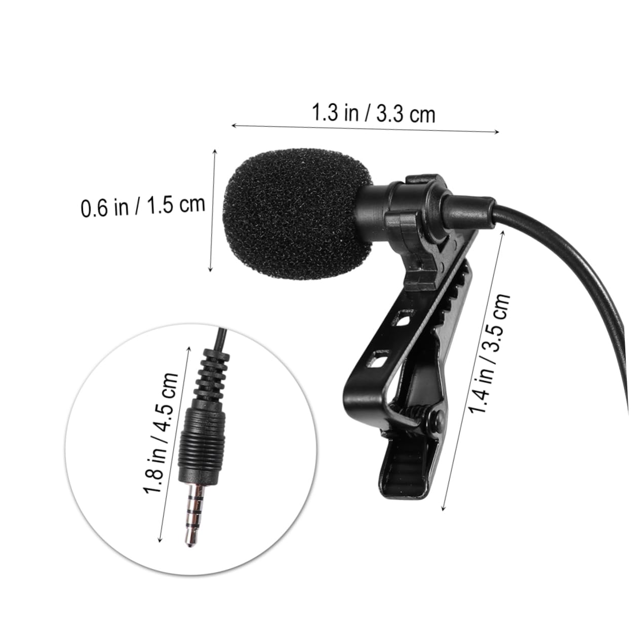 Garneck Clip-on Microphone for Phone Karaoke Pc 3.5mm Jack Sound Windscreen Included