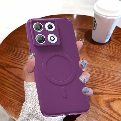 Image of Outlouders Back Cover for Motorola Moto Edge 70 Max 5G | Soft Matte Silicone | Slim Fit | Magnetic-Safe Logo Design (Magnetic-Safe Not Compatible) | Shockproof | Camera Protection Bumper Case (Purple)