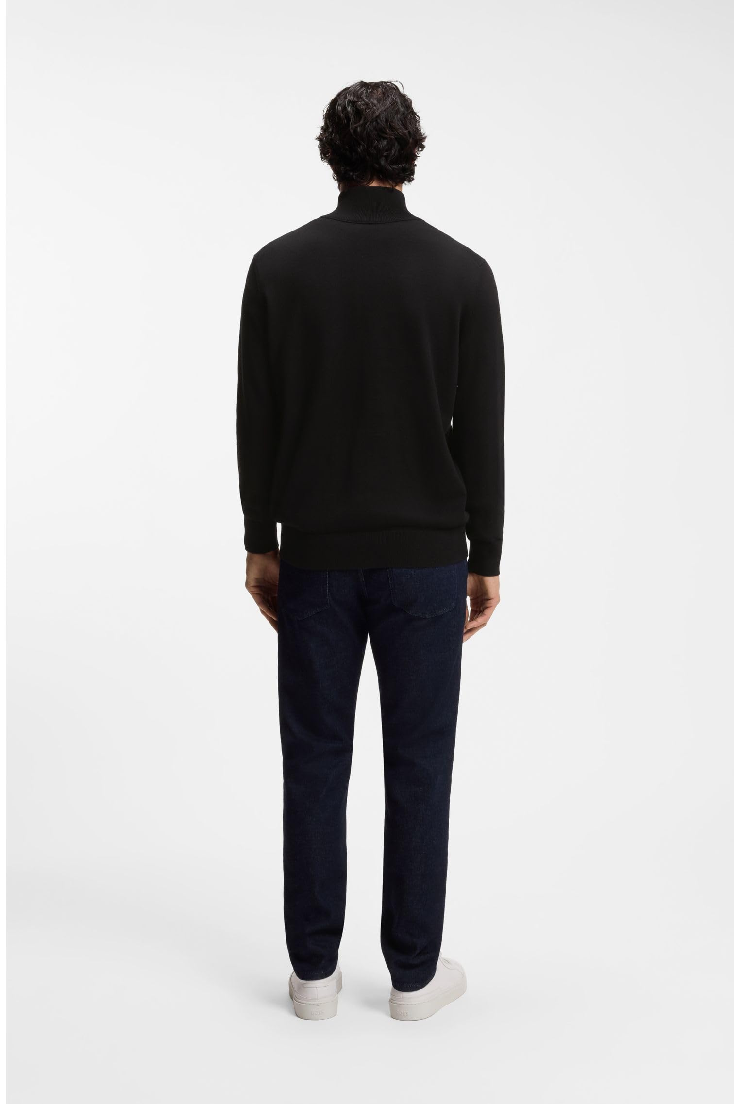 BOSS Herren Kanobix S Pullover aus Baumwolle und Kaschmir mit Troyerkragen