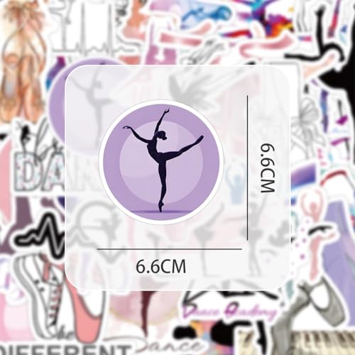 Dance Stickers |50 Pcs Dancing Waterproof Vinyl Decals for Water Bottles Laptop Luggage Cup Computer Mobile Phone Skateboard Guitar Décor - Thumbnail 4