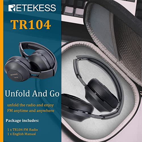 Retekess Tr104 Fm Radio Headphones, Radio Headset For Mowing, Digital Wireless Radio For Mowing, Walking, Riding, Powered By Aaa Battery (Black) #TOP5