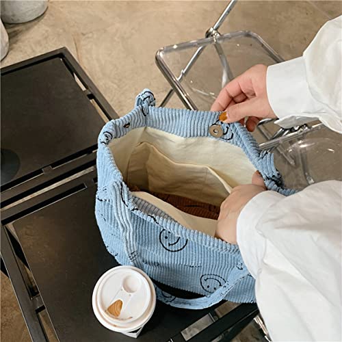 Image of JARKJARD Corduroy Tote Bag Aesthetic Cute Tote Bags Large School Shoulder Bags for TeenGirls Trendy Stuff