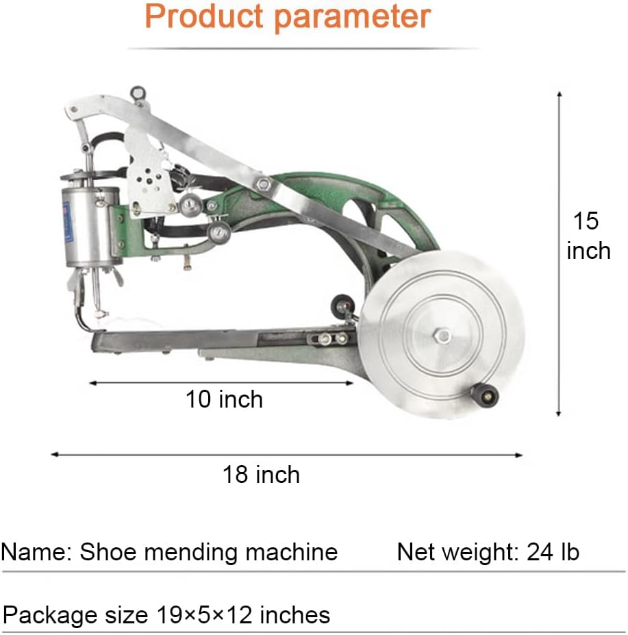 NEWTRY Leather Sewing Sewing Machine Manual Leather Repair Machine for Shoes/Cloth/Bags Nylon Cotton Silk Thread Universal Shoe Mending Machine High-efficiency (10-bearing)