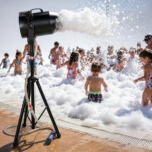 Schaummaschine Party 1000W Tragbare Foam Cannon Mit 20m/Min Starker Schaumleistung Schneller Schaumausstoß in 20 S Bis 80 Abdeckung Schaumkanone Für Poolparty Gartenparty Und Events