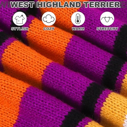 Image of PAWCHIE Dog Sweater - Turtleneck Thick Dog Clothes for Girls & Boys, Stretchy Knitted Outfit with Leash Hole, Purple Large Size Doggy to Puppy Cat