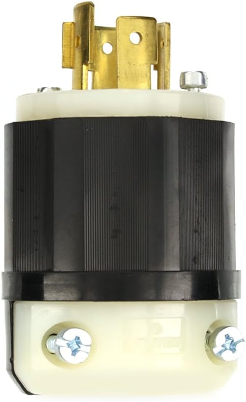 Leviton 2441 . 20 Amp, 120/208 Volt 3PY, NEMA L18-20P, 4P, 4W, Locking Plug, Industrial Grade, Non-Grounding - Black-White