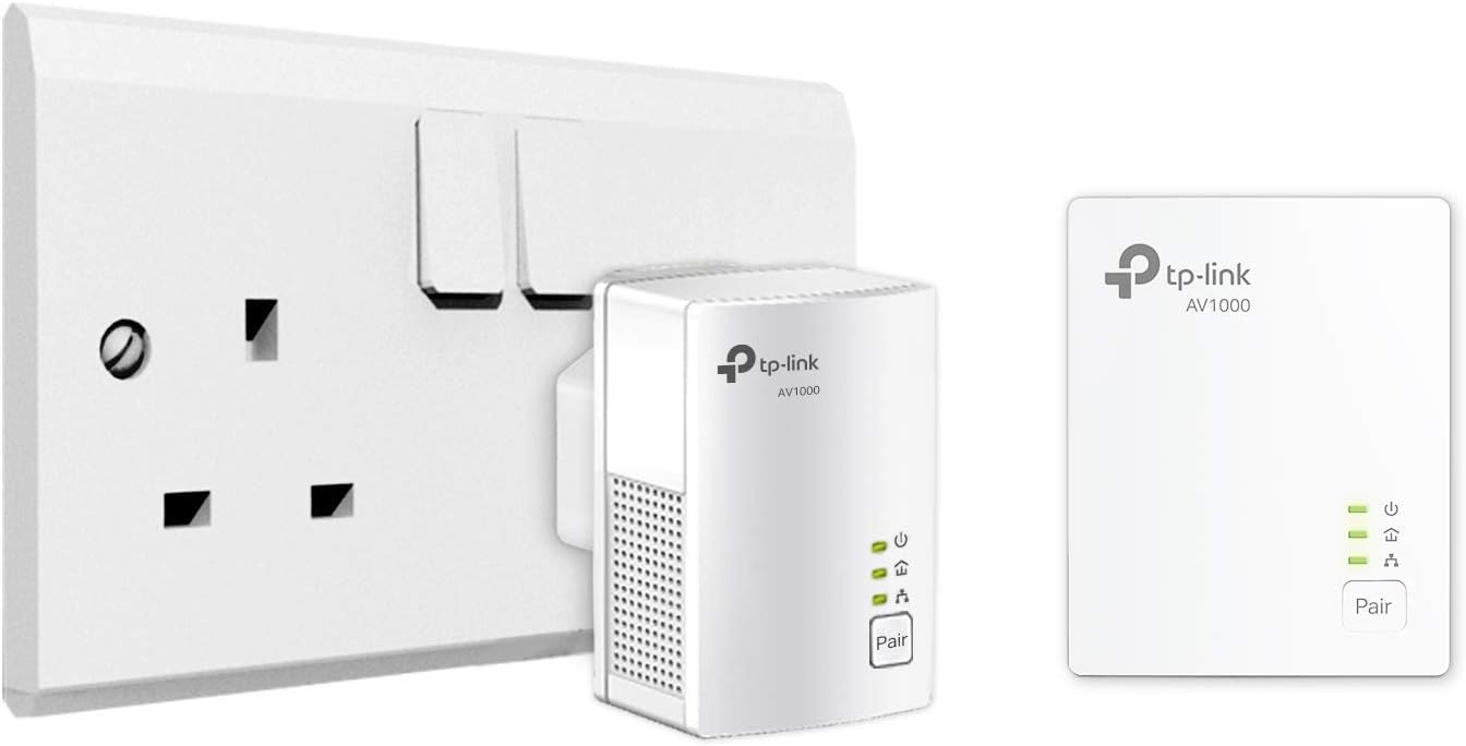 TP-LINK TL-PA7017 KIT 1-Port Gigabit Powerline Starter Kit, UK Plug (Renewed)