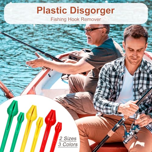 6Pcs Fish Hook Remover Tool, Plastic Snelled Design Fishing Hook Remover, Portable Saltwater Freshwater Unhook Extractor Tool Gear Accessories for Anglers - Thumbnail 5