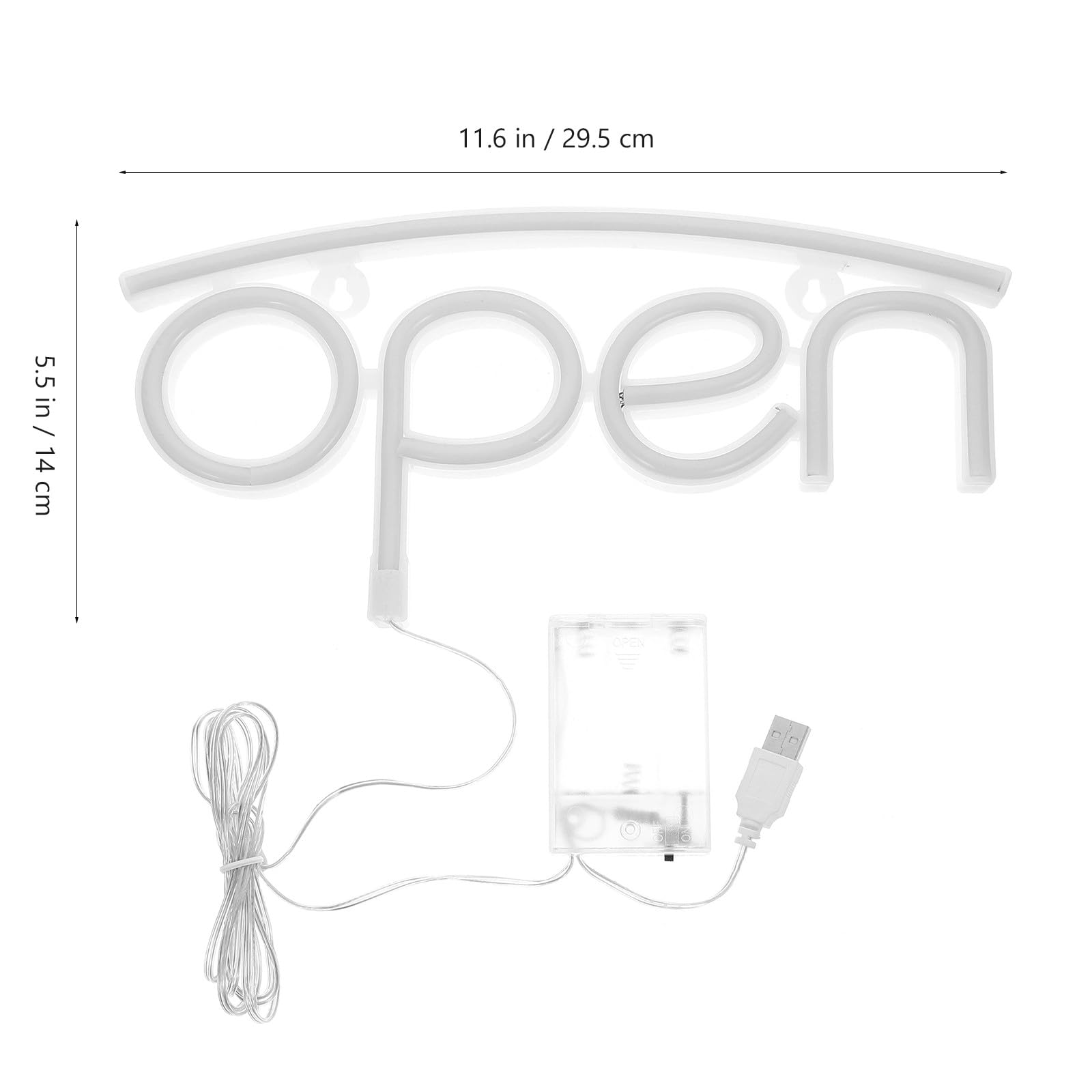 Baluue Luce al Neon Aperta LED Decorativa da Parete in Pvc Argento Alimentazione a 3 Batterie Aa, Luce Non Abbagliante per Camere da Letto e Locali, Certificata Ip45