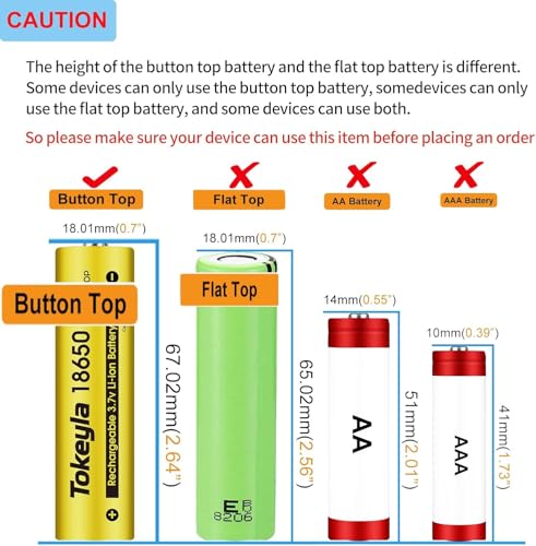 Tokeyla 2Pcs 18650 Rechargeable BatterY WITh 18650 Rechargeable Battery Charger,Universal Charger For 18650 Rechargeable Battery thumb #4