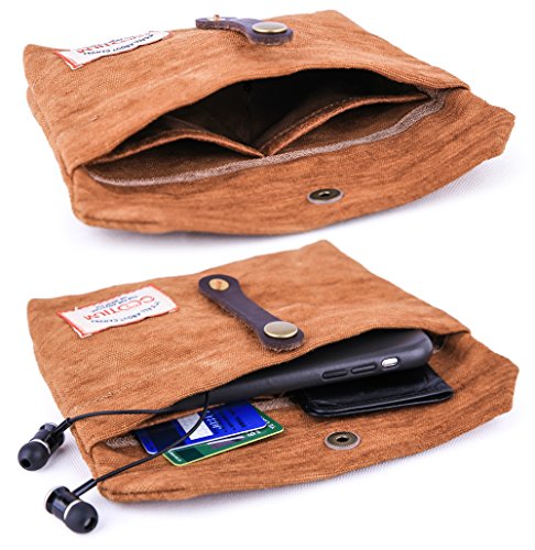 Gootium Small Travel Pouch - Vintage Envelope Style Coin Purse Makeup Hand Bag Accessory Organizer Tools Holder, Ginger #TOP3