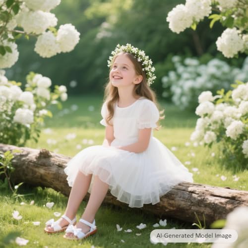 Image of Felix & Flora Toddler Girl Sandals - Little Girl Easter Dress Shoes Lightweight Open Toe Beach Holiday Flats