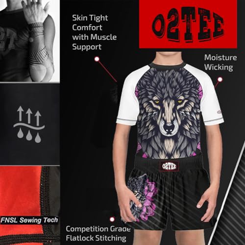 O2Tee Boys Boxing Shorts Boxer Trunks Compression Base Layer Tights For Wrestling thumb #1