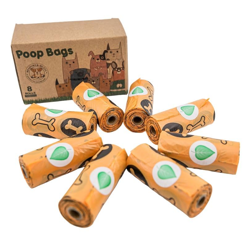 Image of MEADOWS & MUTTS Dog Poop Bags - 120 Count Compostable Biodegradable Plant Based Pet Waste Bags | Leak Proof Extra Thick | Lavender Scented Eco-Friendly Puppy Poop Bags