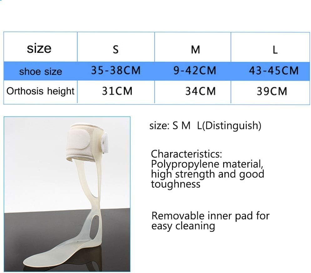 HUANGJUN Drop Orthosis Drop Foot ?Ankle and Foot Orthosis - Support for Drop Foot Nerve Injury Foot Position Relieve Pressure Postural Correction Brace, Left