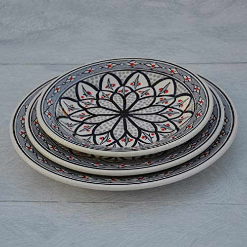Lote de 6 platos llanos Bakir gris – diámetro 24 cm
