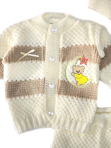 Abelito Newborn Baby Boy's Girl's Unisex Warm Winter 3 Pieces Crochet Set2