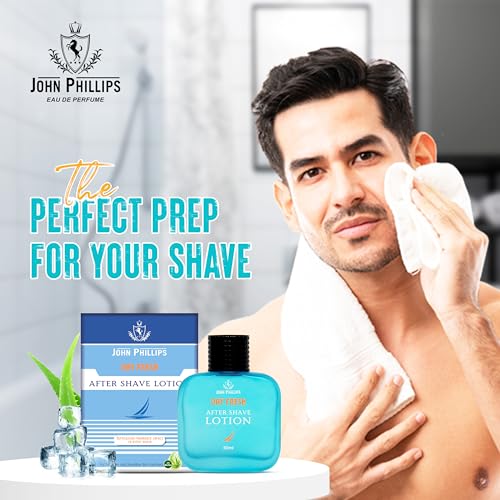 Image of JOHN PHILLIPS Water Drops & Day Fresh After Shave | Eau De French Perfume Combo Gift Set For Men Pack of 2