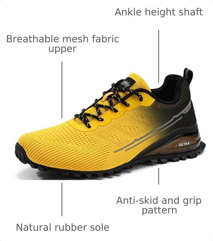 Image of ikunka Men's Fashion Sneakers Lightweight Breathable Walking Shoes Tennis Cross Training Shoe Non Slip Trail Running Shoes