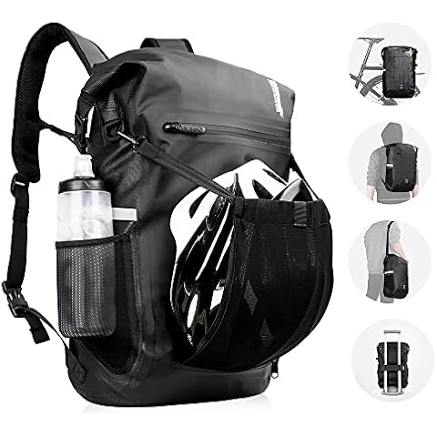 BAIGIO 3-in-1 Multifunktional Fahrradtasche für Gepäckträger Wasserdicht Gepäckträgertasche Fahrrad Seitentasche 22-25L Tasche Gepäcktasche Rucksack Umhängetasche Reisetasche Cover