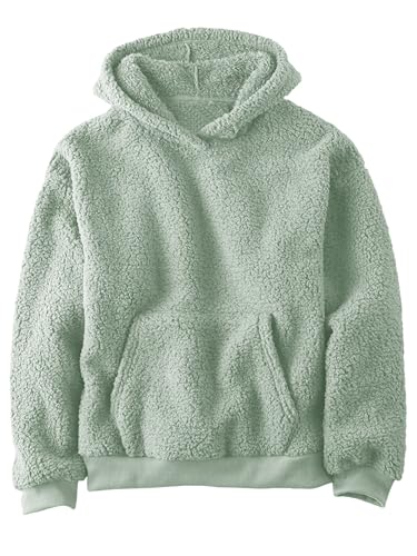 Image of Makkrom Boys Girls Sherpa Fleece Hoodies Pullover Sweatshirts with Pockets