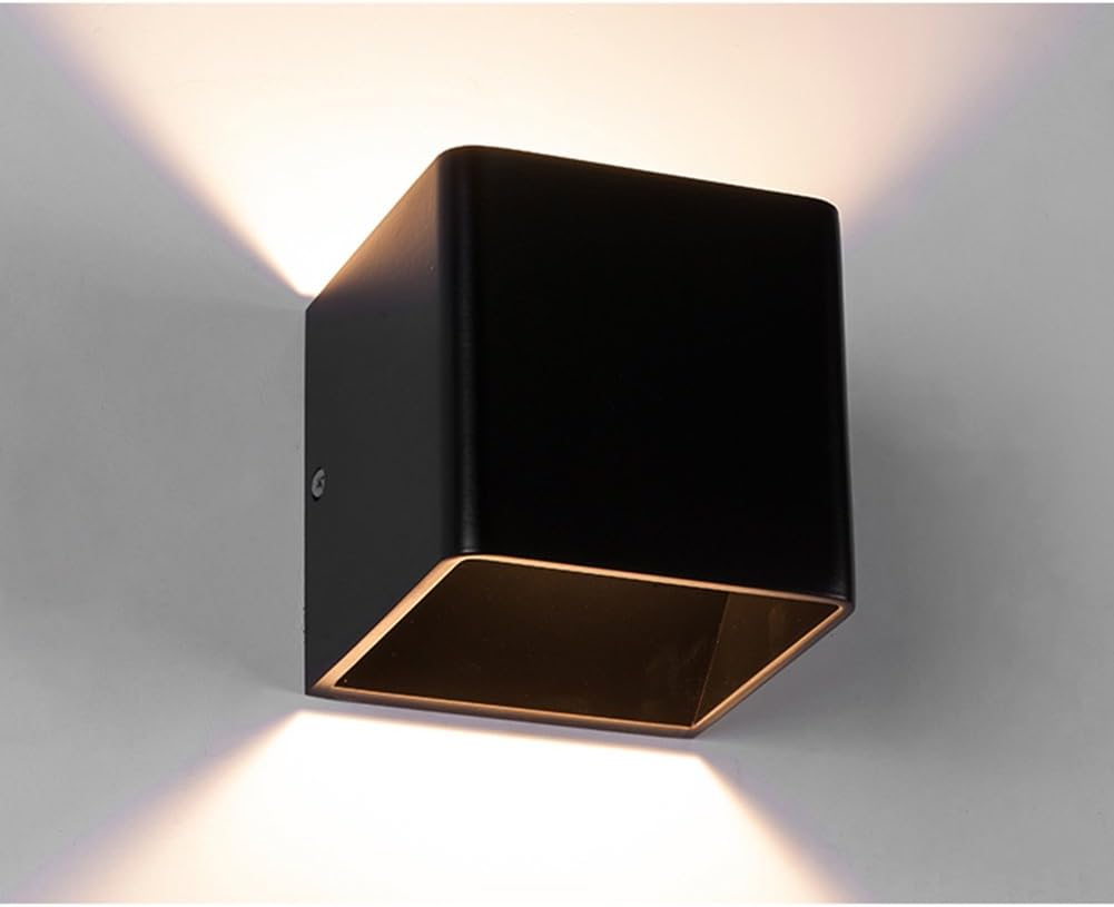 Wall Sconces, Modern 5W LED Wall Mounted lamp, Warm Light Indoor Bedside Lamp Corridor Lights, LED Up Down Wall Light (Black)