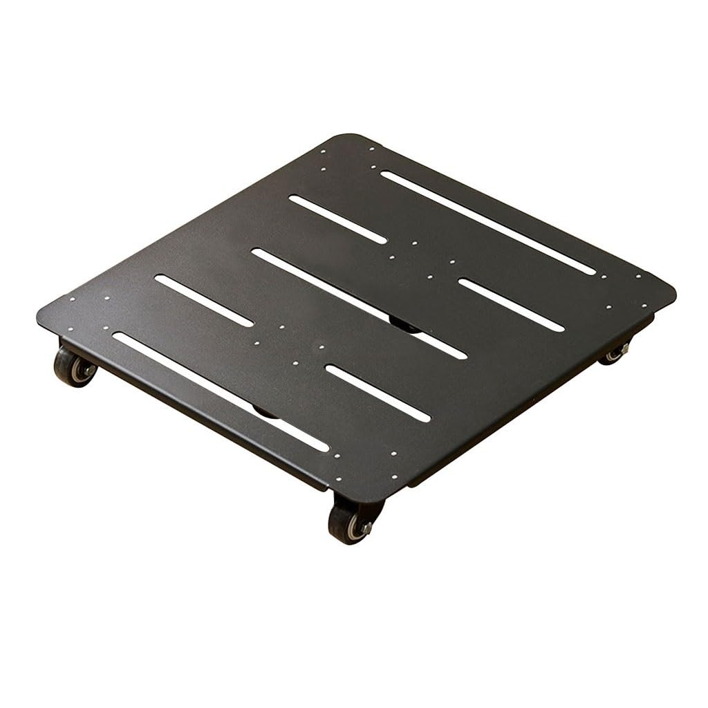 Chariot de transport à roulettes pour pot de fleurs - En acier respirant - Avec roulettes - Carré - Noir - 40 x 40 cm
