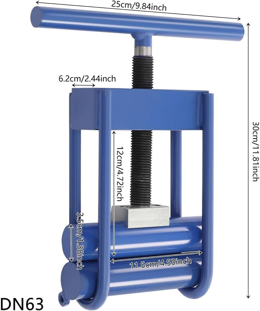 Herramienta Manual de estrangulamiento de tuberías: solución de Emergencia para tuberías de PE, PPR, PVC y PP de hasta 63 mm; Abrazadera de Cierre eficiente para Reparaciones rápidas.