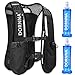 DORNNA Ultra Terra V2 - Chaleco Hidratación Trail Running + 2 Soft Flask 500ml de Regalo, Mochila de Correr Hombre y Mujer, Bolsillo Trasero para Vejigas de hasta 1.5L. (Negro + 2 Soft Flask 500 ML)